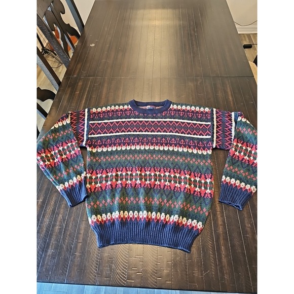 Gfc Mens Multicolor Vtg Ski Acrylic Knit Sweater Pullover Winter Size Medium - Picture 3 of 9